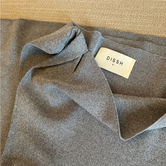 NEW DISSH Poppy Bitter Choc Asym Midi Dress - Silver Gray - Picture 6 of 8